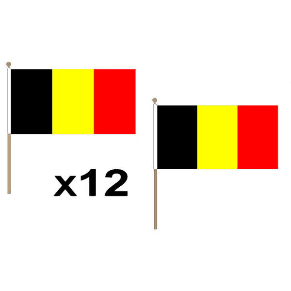 Belgium Flag 12 X 18 Wood Stick Belgian Flags 30 X 45 Cm