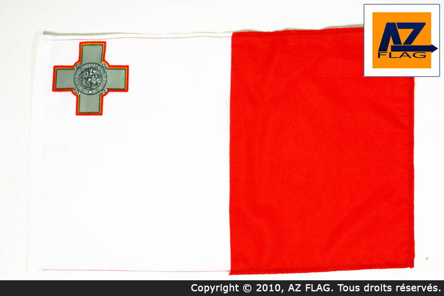 BANDIERA MALTA 45x30cm - BANDIERINA MALTESE 30 x 45 cm cordicelle - AZ FLAG