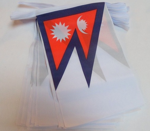 GHIRLANDA 6 metri 20 BANDIERE NEPAL 21x15cm - BANDIERA NEPALESE 15 x 21 cm - FES