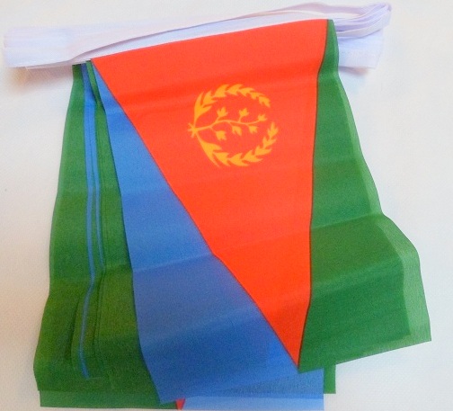 GHIRLANDA 6 metri 20 BANDIERE ERITREA 21x15cm - BANDIERA ERITREA 15 x 21 cm - FE