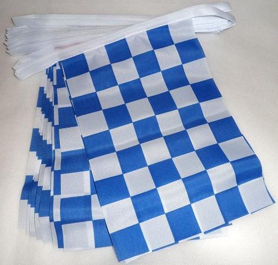 GHIRLANDA 4 metri 20 BANDIERE A SCACCHI BIANCHI E NERI 15x10cm - BANDIERA GARA A 3701036367798