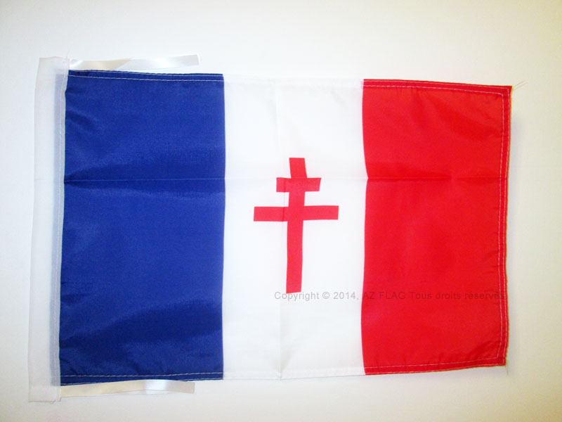 BANDIERA FRANCIA GENERALE DE GAULLE 45x30cm - BANDIERINA FRANCESE 30 x 45 cm cor