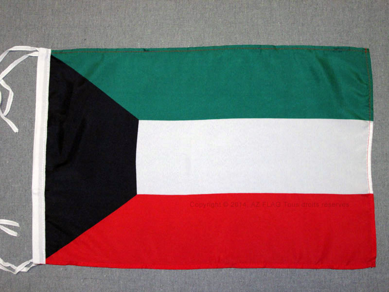 KUWAIT FLAG 18'' x 12'' cords - KUWAITI SMALL FLAGS 30 x 45cm - BANNER 18x12 in - Picture 1 of 2