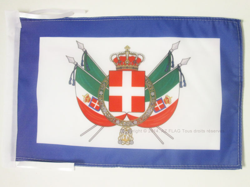 BANDERA de ESTADO DEL REINO DE ITALIA 1861-1946 45x30cm BANDERINA ITALIANA REA