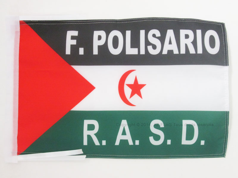 POLISARIO FRONT DER SAHARAUISCHEN ARABISCHEN DEMOKRATISCHEN REPUBLIK FLAGGE 18"" x 12"" Schnüre - FREI - Bild 1 von 2