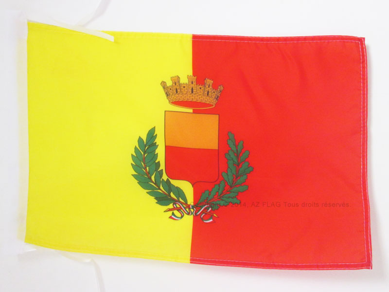 BANDIERA CITTÀ DI NAPOLI CON STEMMA 45x30cm - BANDIERINA NAPOLITANA 30 x 45 cm c