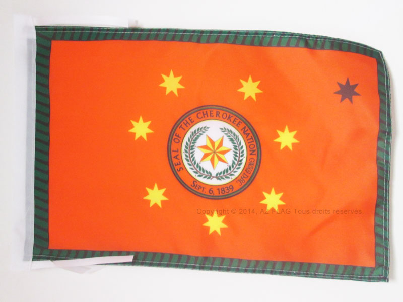 CHEROKEE INDIANERFLAGGE 18"" x 12"" Schnüre - INDIANER STAMM KLEINE FLAGGEN 30 x - Bild 1 von 2