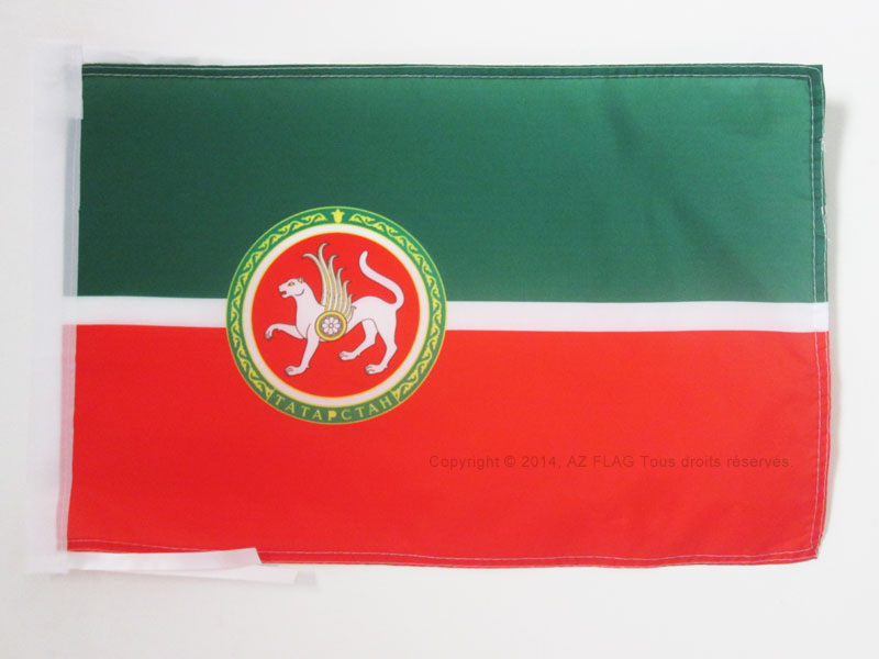 REPUBLIK TATARSTAN FLAGGE 18"" x 12"" Schnüre - TATARISCHE KLEINE FLAGGEN 30 x 45 cm - VERBOT - Bild 1 von 2