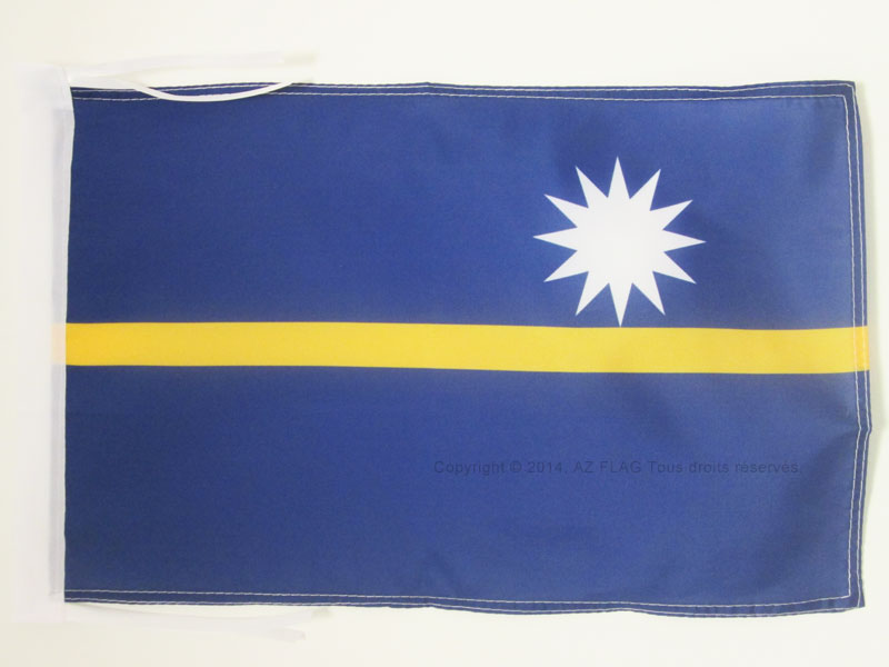 BANDIERA NAURU 45x30cm - BANDIERINA NAURUANA 30 x 45 cm cordicelle - Nuova