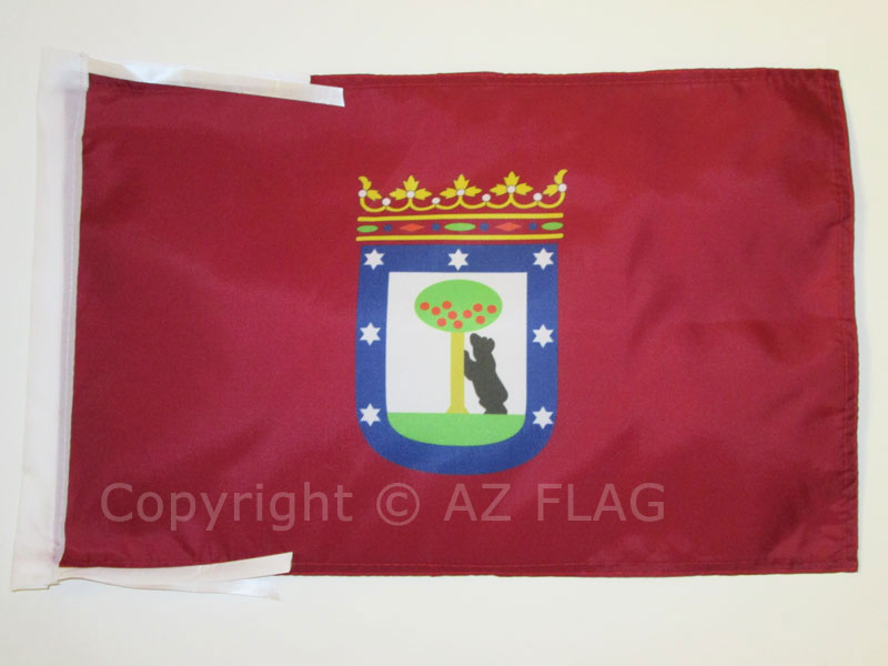 BANDERA de la CIUDAD DE MADRID 45x30cm - BANDERINA MADRILEÑA 30 x 45 cm cordeles - Picture 1 of 2