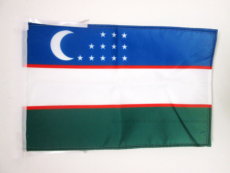 DRAPEAU OUZBÉKISTAN cordes 18' x 12' - PETITS DRAPEAUX OUZBEKS 30 x 45cm - BANNIÈRE 18x12 i - Photo 1 sur 2
