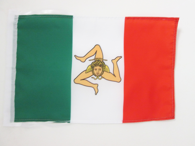 AZ FLAG Bandiera Da Tavolo Sicilia Indipendentista 21x14 cm - Piccola Bandierina Siciliana Nazionalista 14 X 21 Cm