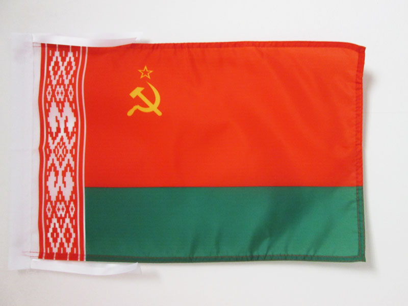 BANDIERA REPUBBLICA SOCIALISTA SOVIETICA BIELORUSSA 18'' x 12'' corde - BIELORUSSIA SSR - Foto 1 di 2