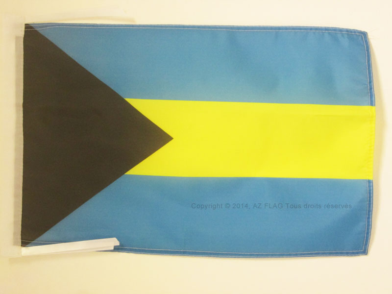 BANDIERA BAHAMAS 45x30cm - BANDIERINA BAHAMENSE 30 x 45 cm cordicelle - Nuova