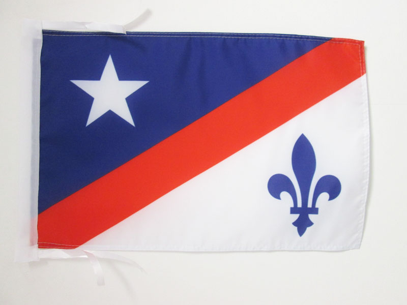 FLAGGE FRANKO-AMERIKANER 45x30cm mit kordel - FRANZÖSISCHEN SPRACHE IN USA FAHNE - Bild 1 von 2