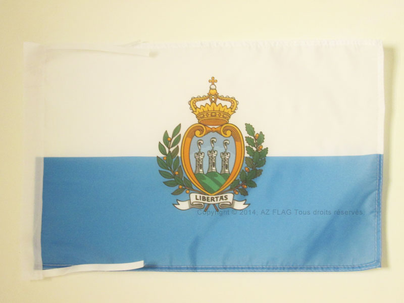 BANDIERA SAN MARINO 45x30cm - BANDIERINA SAMMARINESE 30 x 45 cm cordicelle - Nuo