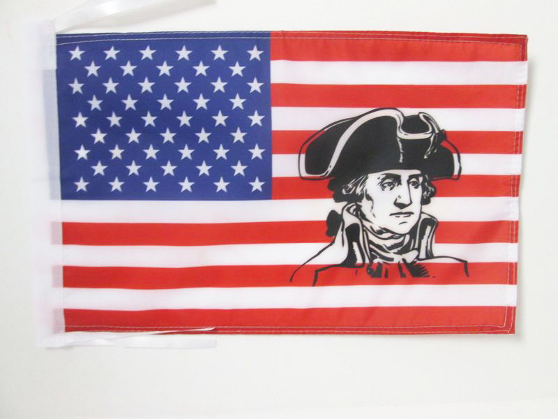 BANDIERA STATI UNITI CON GEORGE WASHINGTON 45x30cm - BANDIERINA AMERICANA – USA