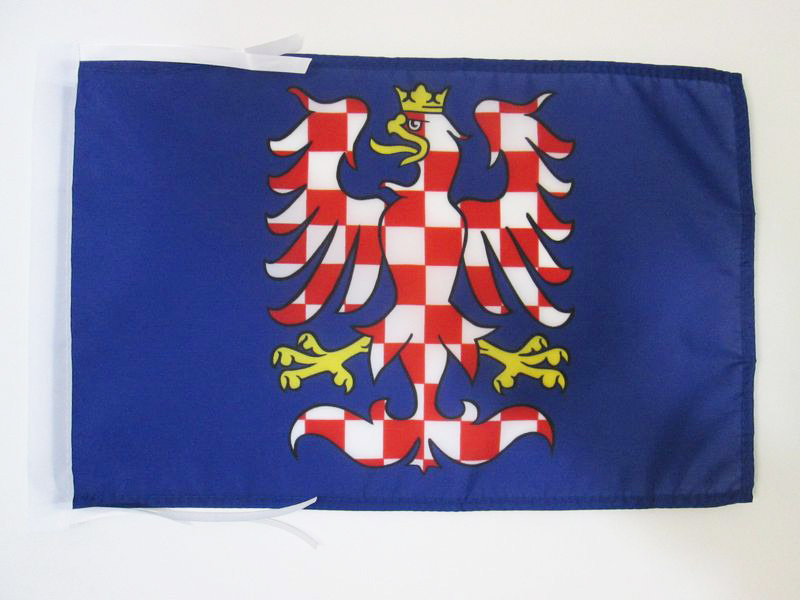 BANDIERA MORAVIA 18''x12'' corde - BANDIERE MORAVE PICCOLE 30x45cm - BANNER 18x12 i - Foto 1 di 2