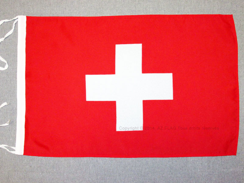 BANDIERA SVIZZERA 45x30cm - BANDIERINA SVIZZERA 30 x 45 cm cordicelle - Nuova
