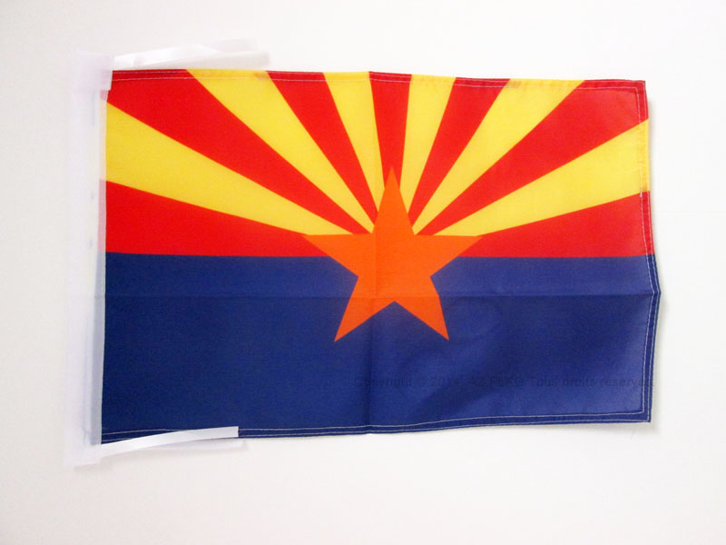 ARIZONA FLAG 18'' x 12'' cords - US STATE OF ARIZONA SMALL FLAGS 30 x 45cm - BAN - Picture 1 of 2