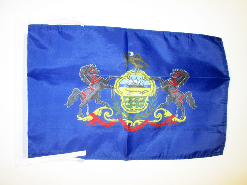 PENNSYLVANIA FLAG 18'' x 12'' cords - US STATE OF PENNSYLVANIE SMALL FLAGS 30 x - Bild 1 von 2