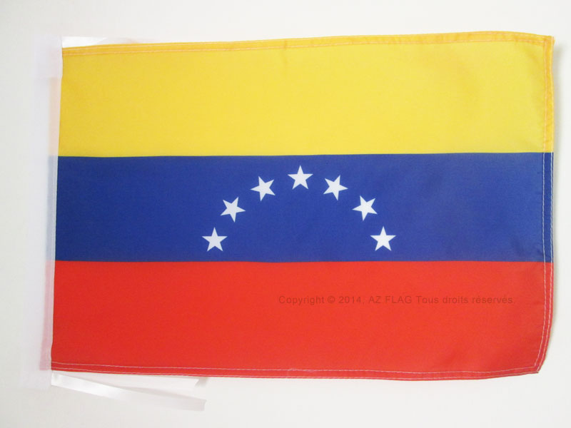 VENEZUELA ALTE FLAGGE 18"" x 12"" Schnüre - EHEMALIGE VENEZOLANISCHE KLEINE FLAGGEN 30 x 45 cm - - Bild 1 von 2