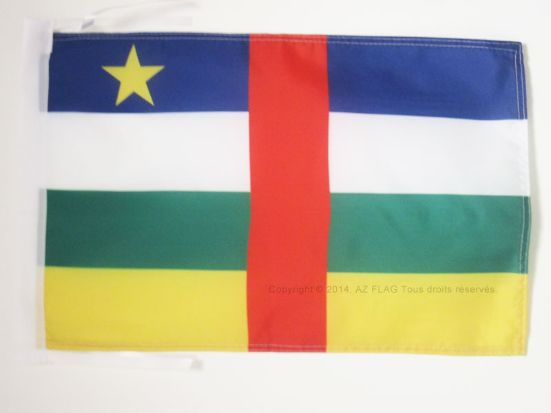 CENTRAL AFRICAN REPUBLIC FLAG 18'' x 12'' cords - CENTRAL AFRICA SMALL FLAGS 30 - Picture 1 of 2