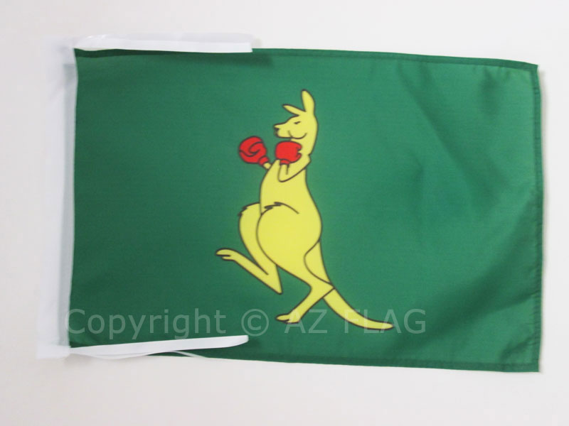 BANDIERA BOXING KANGOUROU 45x30cm - BANDIERINA DEL CANGURO - AUSTRALIA 30 x 45 c