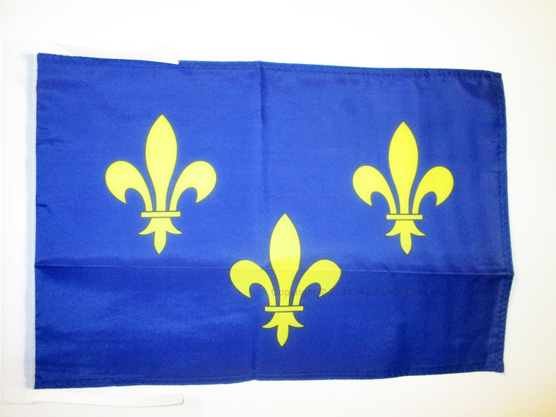 DRA022 DRAPEAU ILE DE FRANCE FLEUR DE LYS 90X150 CM NEUF OEILLET FIXAT