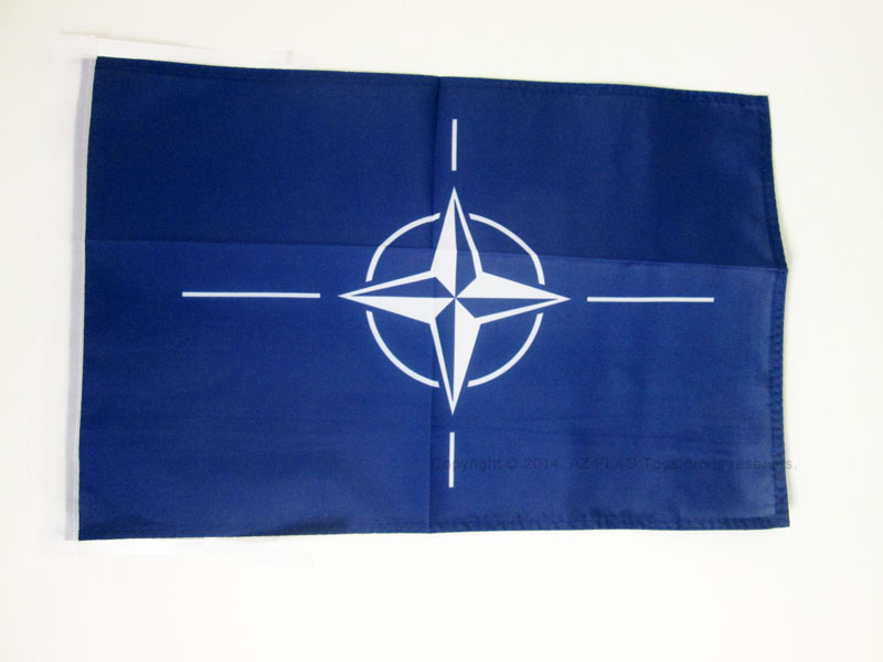 FLAGGE NATO 45x30cm mit kordel - OTAN FAHNE 30 x 45 cm - flaggen AZ FLAG Top Qu - Bild 1 von 2