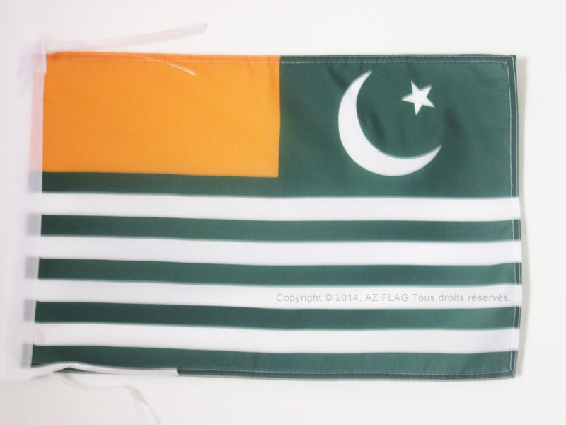 BANDIERA AZAD KASHMIR 45x30cm - BANDIERINA DEL CACHEMIRE  30 x 45 cm cordicelle