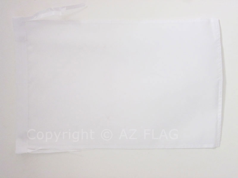 SCHLICHTE WEISSE FLAGGE 18" x 12" Kordeln - WEISS EINFARBIG KLEINE FAHNEN 30 x 45 cm - B - Bild 1 von 2