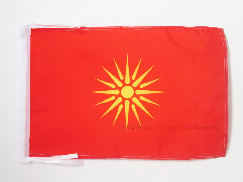 FLAGGE MAZEDONIEN ALT 45x30cm mit kordel - MAKEDONISCHE FAHNE 30 x 45 cm - flag - Bild 1 von 2