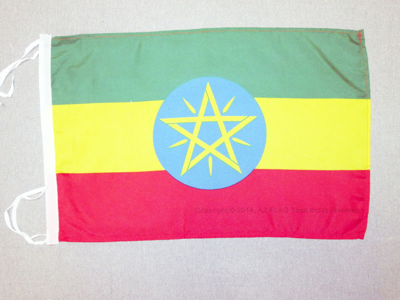 ETHIOPIA FLAG 18'' x 12'' cords - ETHIOPIAN SMALL FLAGS 30 x 45cm - BANNER 18x12 - Picture 1 of 2