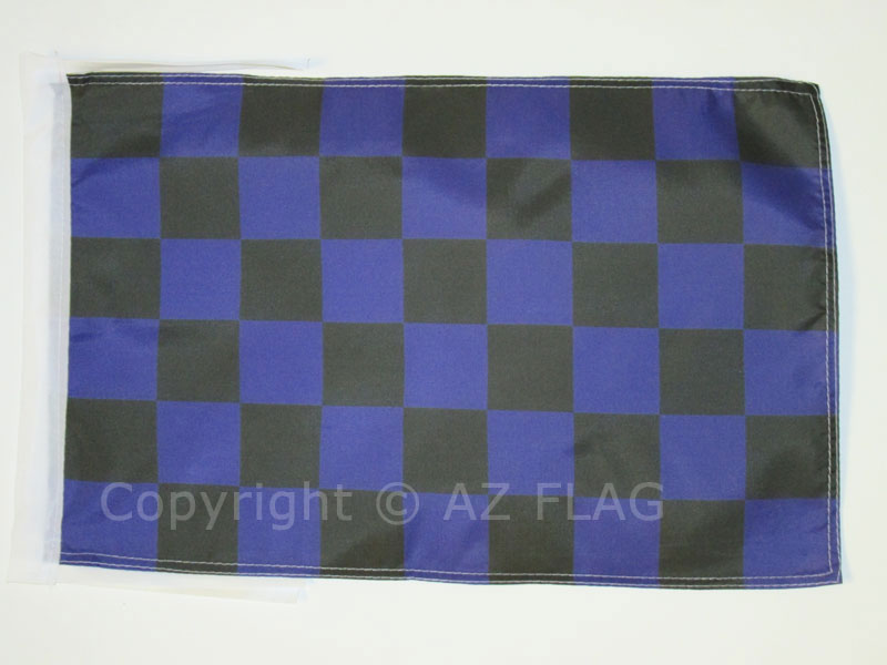 AZ FLAG Bandiera A Scacchi Neri E Blu 90x60cm - Bandiera