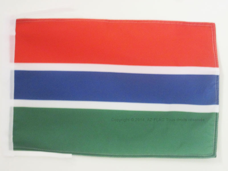 BANDERA DE GAMBIA 18"" x 12"" cables - BANDERAS PEQUEÑAS GAMBIAN 30 x 45 cm - BANDERA 18x12 pulgadas - Imagen 1 de 2