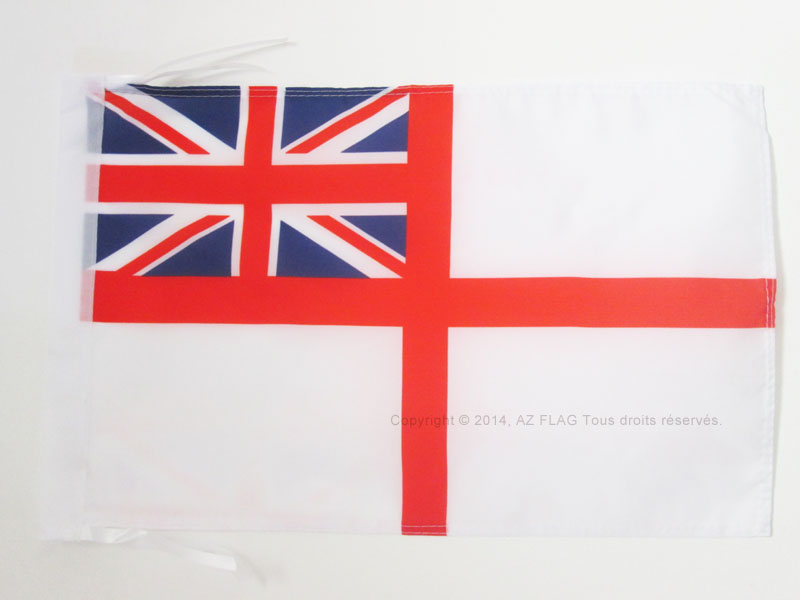 BANDIERA INSEGNA BIANCA BRITANNICA 45x30cm - BANDIERINA ROYAL NAVY WHITE ENSIGN