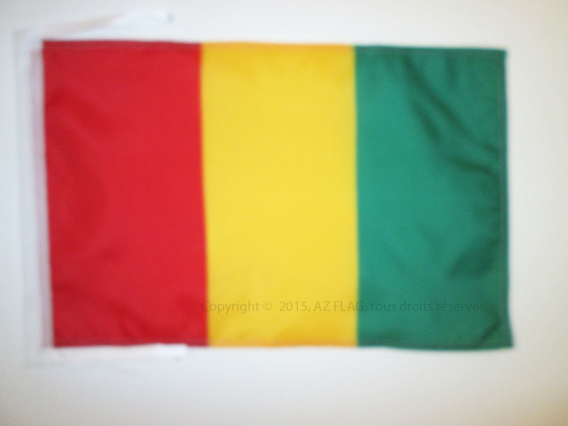 BANDIERA GUINEA 45x30cm - BANDIERINA GUINEANA 30 x 45 cm cordicelle - Nuova 3700733858981