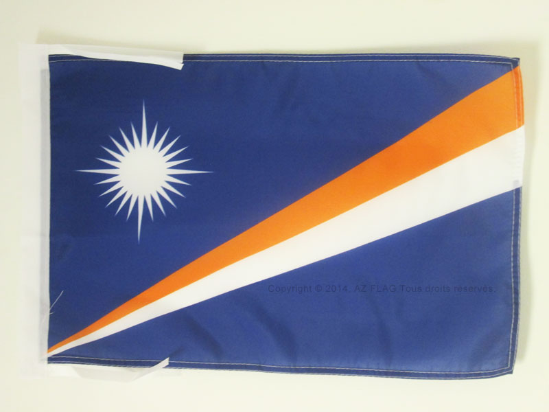 BANDIERA ISOLE MARSHALL 45x30cm - BANDIERINA MARSHALLESE 30 x 45 cm cordicelle -