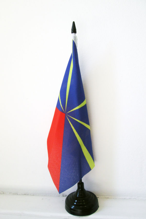BANDERA de MESA de la REUNIÓN 21x14cm - BANDERINA de DESPACHO DE LA RÉUNION - FR - Imagen 1 de 2