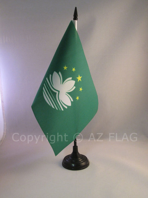 BANDIERA DA TAVOLO MACAO 21x14cm - PICCOLA BANDIERINA CINESE 14 x 21 cm - Nuova