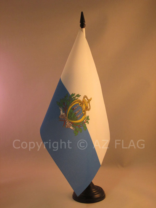BANDIERA DA TAVOLO SAN MARINO 21x14cm - PICCOLA BANDIERINA SAMMARINESE 14 x 21 c
