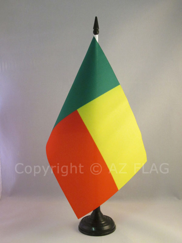 BANDIERA DA TAVOLO BENIN 21x14cm - PICCOLA BANDIERINA BENINESE 14 x 21 cm - Nuov