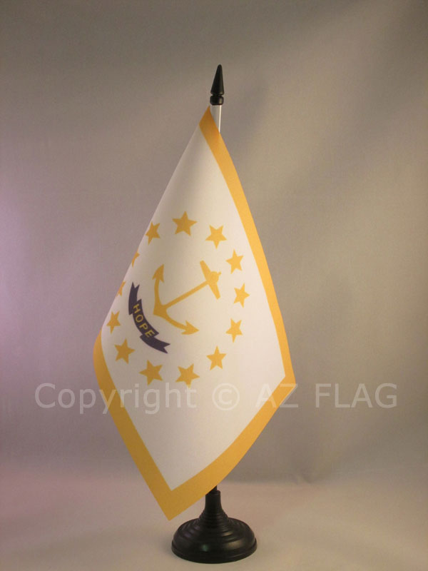 BANDIERA DA TAVOLO RHODE ISLAND 21x14cm - PICCOLA BANDIERINA STATO AMERICANO – U