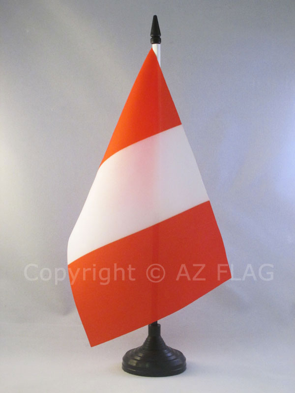 BANDIERA DA TAVOLO PERÙ SENZA STEMMA 21x14cm - PICCOLA BANDIERINA PERUVIANA 14 x