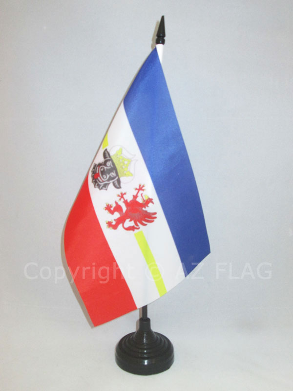 BANDIERA DA TAVOLO MECLEMBURGO-POMERANIA ANTERIORE 21x14cm - PICCOLA BANDIERINA