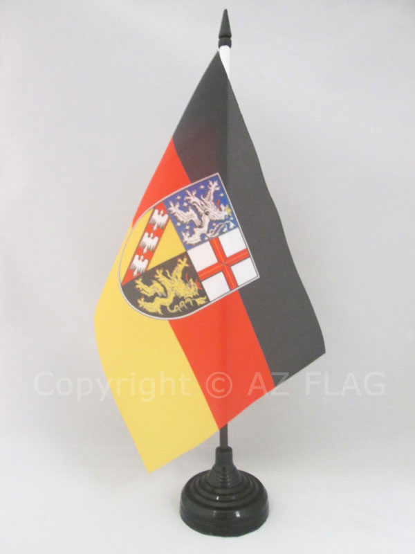 BANDIERA DA TAVOLO SAARLAND 21x14cm - PICCOLA BANDIERINA LAND DI SAARLAND - GERM