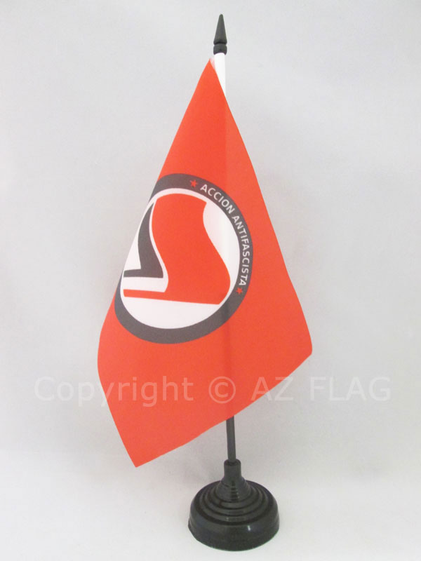 TISCHFLAGGE ANTIFA ACCION ANTIFACISTA 21x14cm - ANTIFASCHISTISCHE AKTION TISCHFA - Bild 1 von 2