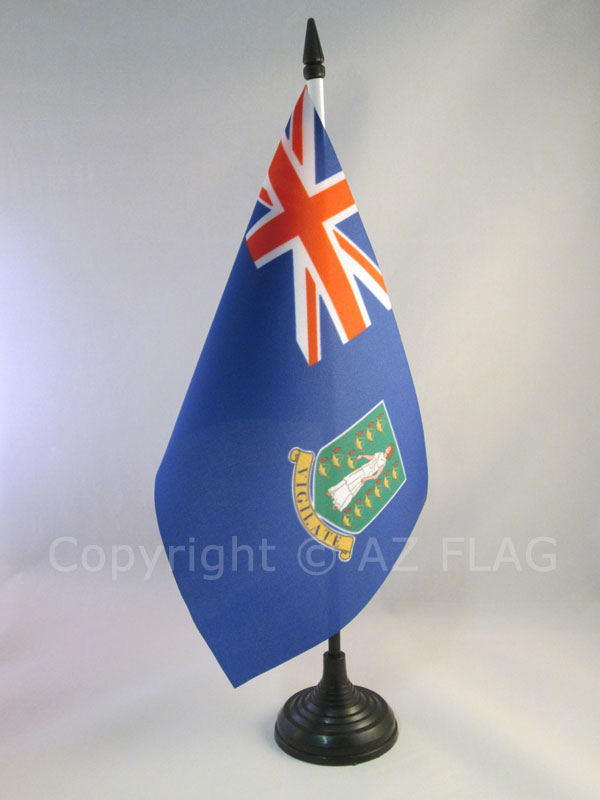BANDERA de MESA de las ISLAS VÍRGENES BRITÁNICAS 21x14cm - BANDERINA de DESPACHO - Imagen 1 de 2