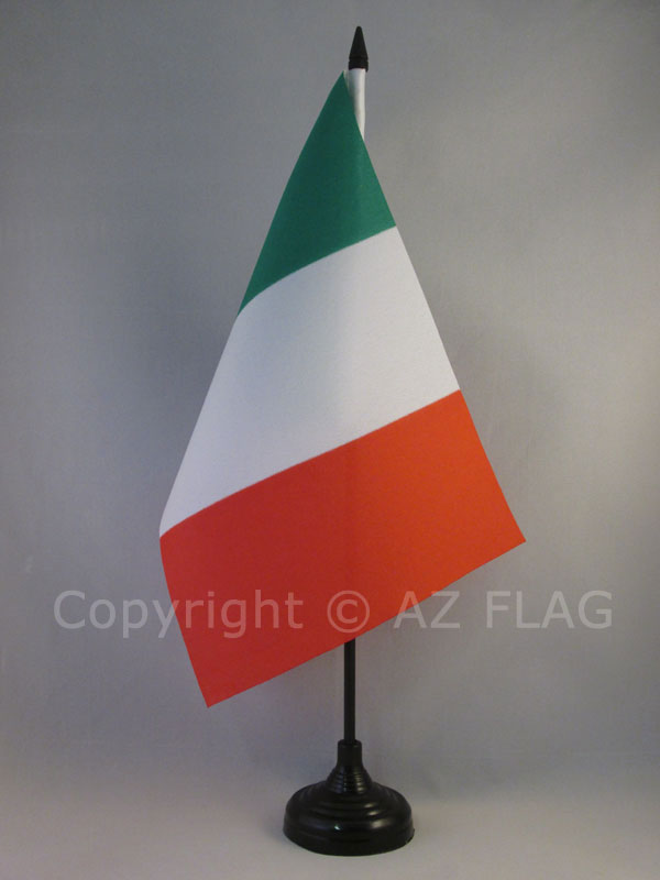 ITALY BIG TABLE FLAG 6'' x 9'' - ITALIAN DESK FLAG 22 x 15 cm - Black plastic st - Bild 1 von 2